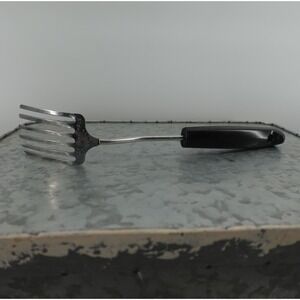 Vintage Foley Fork MPLS Stainless Steel Kitchen Tool Black Handle 6 Tine Mixer